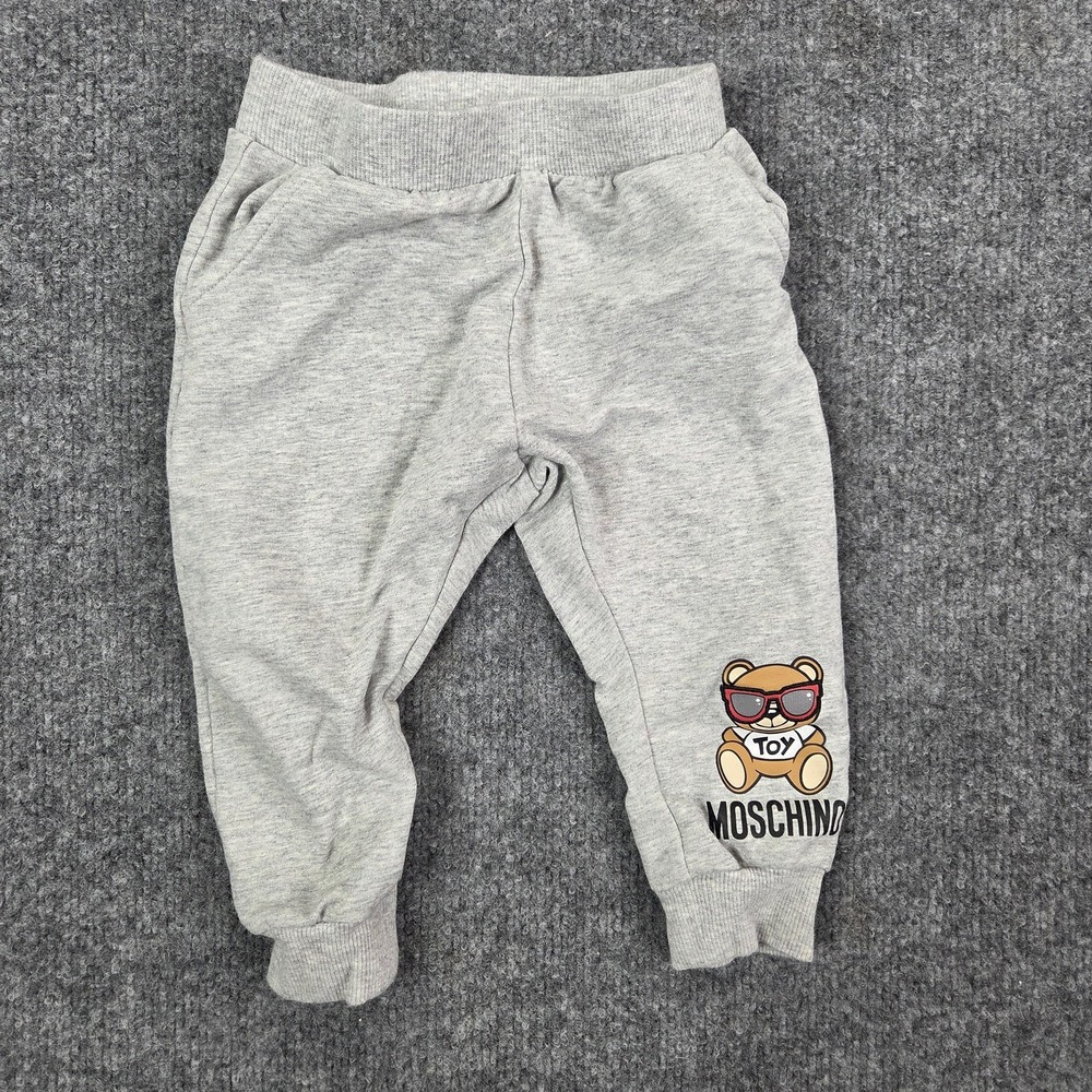 Moschino Sweatpants Boys 12-18 Months Gray Toy Teddy Bear Graphic Jogger Pants